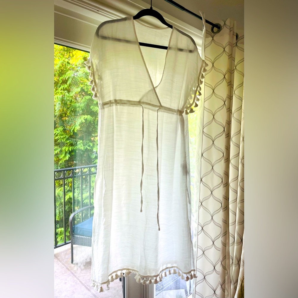 Tassel Empire Waist Maxi Cover Up Dress
